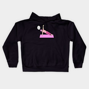 Funny yoga woman Kids Hoodie